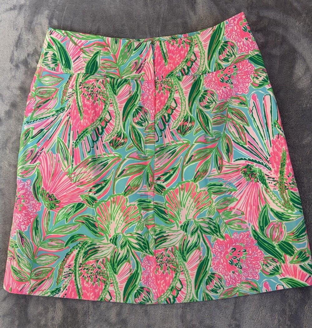 LILLY PULITZER Pink Green Mini Skort Womens Size 2